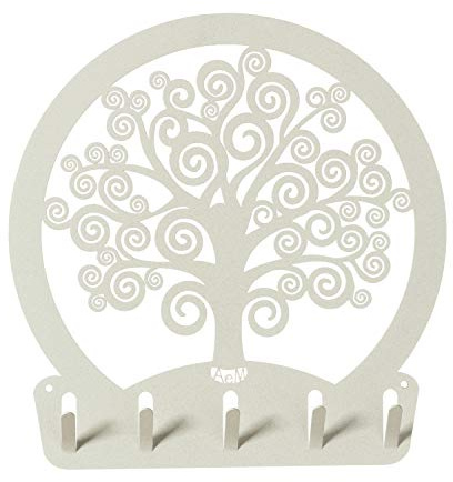 Arti & Mestieri® Porta Chiavi da Muro Albero della Vita di Colore Avorio
