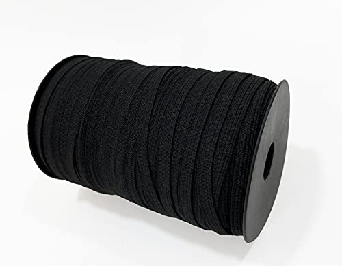 100 Metros Cinta Elástica de Costura, 5 Anchos para Elegir, Goma Elástica para Coser, Elástico Para Ropa, Manualidades, Hogar, Negro, (332, 08mm X100M)