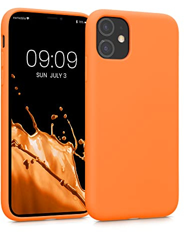kwmobile Custodia Compatibile con Apple iPhone 11 Cover - Back Case per Smartphone in Silicone TPU - Protezione Gommata - arancia fruttata