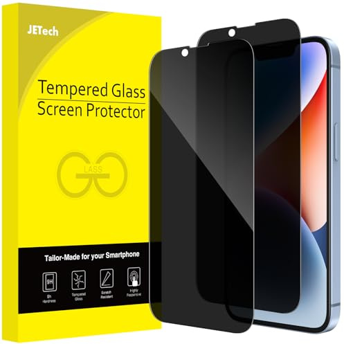 JETech Privacy Full Täckning Skärmskydd för iPhone 17e (2026) / iPhone 16e / iPhone 14, Anti Spy Screen Protector Privat Härdat Glas Film, Fall Vänlig, 6,1-Tum Skärm, 2-Pack