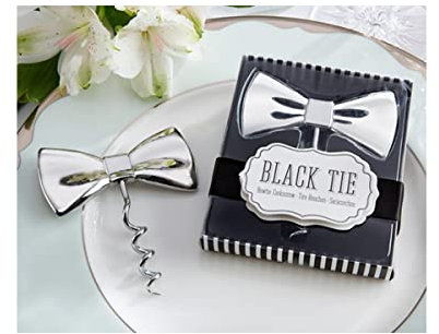 Lote de 8 Elegantes Sacacorchos de Metal Pajarita en Caja Regalo. Abrebotellas. Recuerdos. Adornos. Regalos Originales. Detalles de Bodas, Comuniones, Bautizos, Cumpleaños. DK
