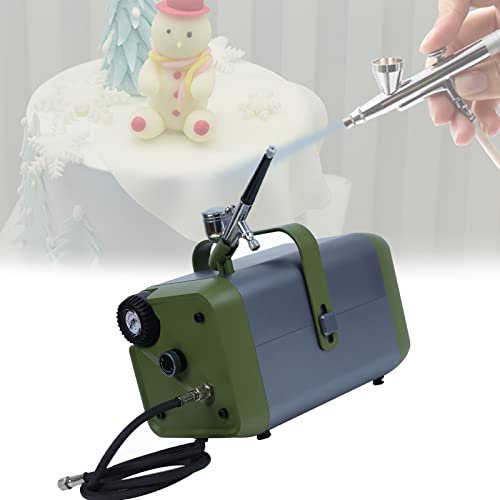 FUNNYBSG Kit de aerógrafo con compresor de Aire|Protección térmica, Kit de aerógrafo de bajo Ruido 45db|Juego de Pintura Tattoo Craft Cake Spray Model Nail Tool