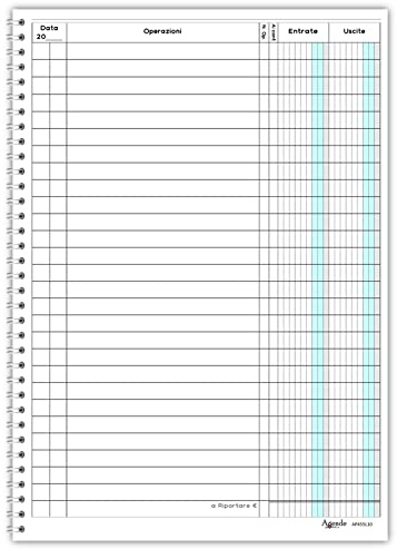 Registro Di Cassa Entrate Uscite A4 Spiralato 100 Pagine 50 Fogli 21x30