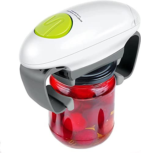 Ouvre-bocal électrique One Touch - Décapsuleur automatique puissant pour les mains faibles et les personnes âgées souffrant d'arthrite - Pour presque tous les bocaux