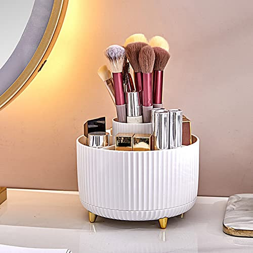 Um 360 Grad drehbarer Make-up-Organizer, Kosmetik-Aufbewahrung, Hautpflege, Make-up, drehbarer Halter, Lippenstifte, Pinsel, Parfüm, Präsentationsständer für Schminktisch, Kommode, Schlafzimmer,