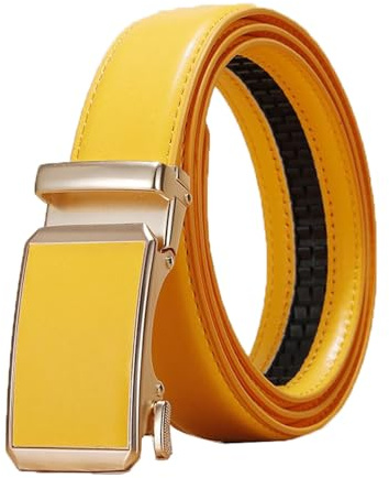 NEFLUM Damen-/Herren-Ledergürtel, lässig, verstellbar, automatische Schnalle, 3,0cm breit, bunter dekorativer Gürtel