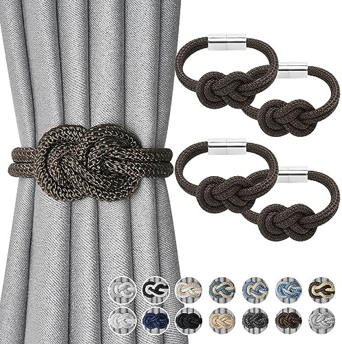 Pretty Jolly Mini fermatenda magnetici per tende stile nordico semplice, fermatenda eleganti decorativi per drappeggio tende, legacci per casa e ufficio, drappeggio finestre, caffè, 4 pezzi