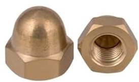 LXURY 1 Stück M10-M24 Edelstahl Messing Schwarz Kohlenstoffstahl Acorn Hutmutter Sechskantmutter mit metrischem Gewinde (Color : Brass, Size : M16-1PCS)