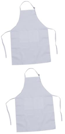 MAGICLULU 2 Stück 2 Latzschürzen mit Unisex-Schürzen Gartenschürze Kinderschürze Grillschürzen für Männer malschürze kinder Lätzchen Kochschürze Küchenschürze angepasst Kittel Arbeit Weiß