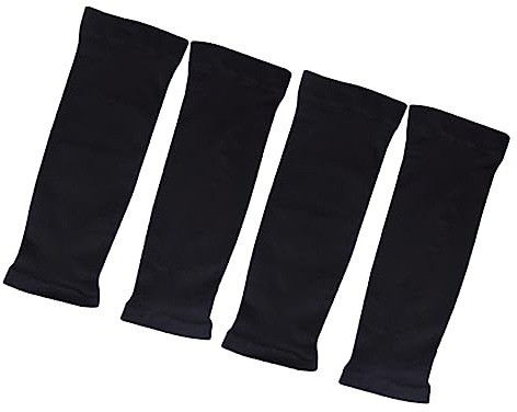 2pares Mangas De Sol para Niña Guantes Sin Dedos Protección UV Negro para Actividades Al Aire
