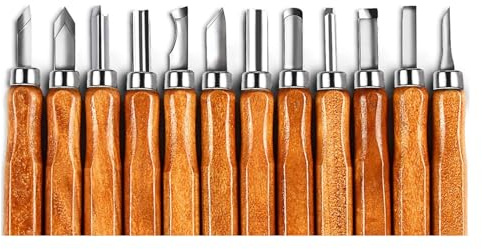 12 pièces/ensemble manche en bois sculpture sur bois ciseau Scalpel outils ensemble Cutter sculpture sur bois ensemble de couteaux Kit d'outils à main