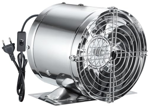 Hose Vary Ventilador de conducto de 150mm Ventilador de canal, 480m³/h Ventilador de conducto en línea de metal con interruptor de presión, válvula antirretorno para baño, garaje, invernadero