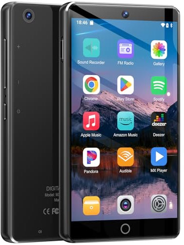 Fanvace 80GB MP3 Player Mit Bluetooth WiFi, 4 Zoll MP4 Player Mit Kamera und Lautsprecher, Android 13 OS MP3 Music Player Mit Spotify Kids, Audible, Amazon Music, Play Store