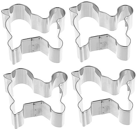Cabilock 4 Cortadores De Galletas De Acero Inoxidable Perro Molde Para Galletas Moldes Antiadherentes