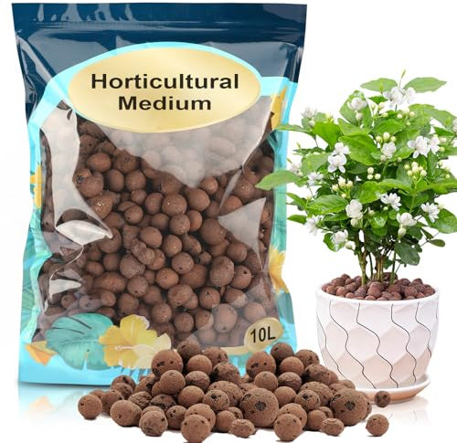 Doter Tonkiesel Leca-Kugeln für Pflanzen, 10 l, Tonkugeln für Hydrokultur, Terrarium, Topfpflanzen, leicht und Drainage