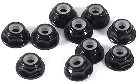 M2, 10 Stück Nylon-Einsatz, Selbstsichernde Aluminium-Sechskant-Sicherungsmutter, Schwarz, Robust und Robust für Hardware, Einfach zu Verwenden