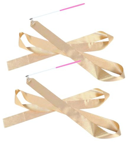 KOMBIUDA 2stücke Glitzernde Tanzbänder Für Mädchen Rosa Für Ballett Und Kreative Aufführungen Tanzgeräte Für Mädchen Und Jungen Mit Stab