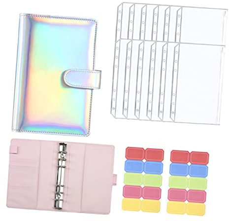 STOBOK Cash Budget Binder Silber Pu-handbuch Mit Wasserfesten Innentaschen Praktischer Organizer Für Geldsparen Und Haushaltsplanung Vielseitiger Budgetplaner Für Alltag Und Reisen