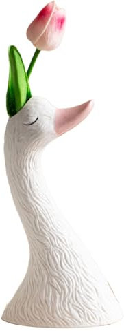 Vases pour décoration, Vase de Cygne - Swan Figurine White Planter Pot Mignon | Sculpture de Table en céramique pour Les Ornements de Chambre à Coucher de la bibliothèque pour la Ferme de Jardin