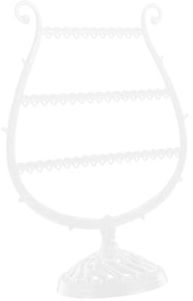 Ipetboom Exhibidor De Collares y Organizador De Pendientes Colgantes De Plástico Blanco Base, Soporte Para Joyas Para Mujer y Niña, Diseño Compacto Para Viaje y Almacenamiento