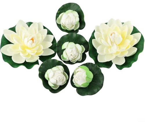 Jonikuper Lotus artificiel, faux lotus, deux couches et demie de pétales, aquariums, mariages adaptés pour les bassins de cour, les aquariums, les nénuphars