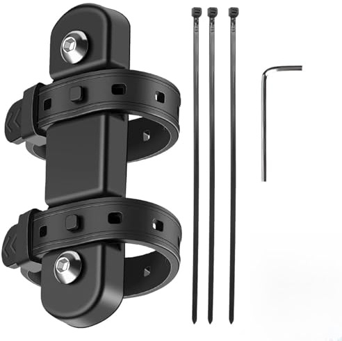 MEISO Support Adaptateur Porte Bidon Velo Universel, Bicyclette VTT Support Adaptateur pour Porte Bouteille, Accessoires d'Équitation avec Sangle Antidérapante, Installation Facile, Noir