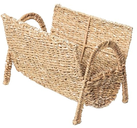 ZYAGH Soporte para Revistas Soporte Decorativo for Almacenamiento de periódicos y revistas, Mimbre Tejido a Mano for organizar en el hogar, revistero de pie para Decorativo