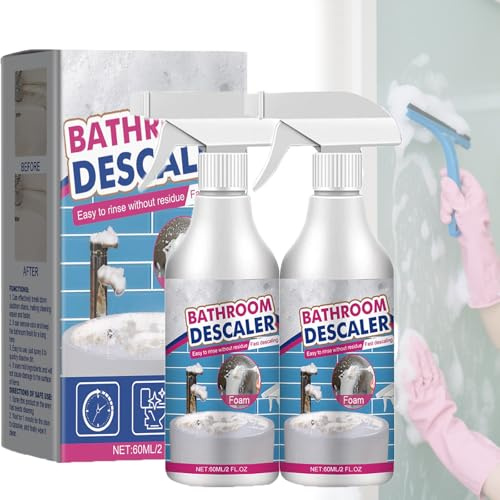 Bathroom Descaler Foam Spray, Bathroom Descaler, Stubborn Stains Cleaners for Bathrooms, Limescale Remover Spray, All Purpose Foam Cleaner, For BATHROOM, Bathtubs, Toilets, Sinks, Shower (2)