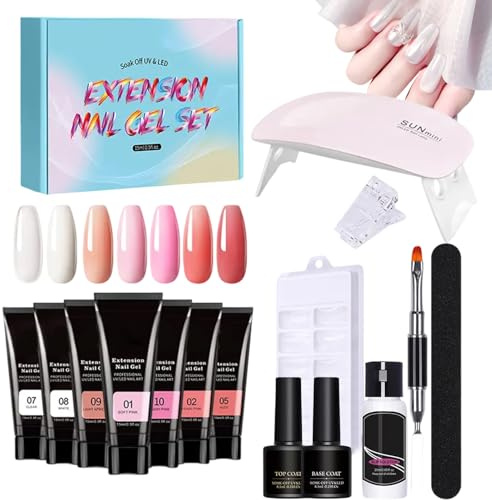 Kit de uñas de poli, kit de uñas de gel de extensión de poli Kit de uñas