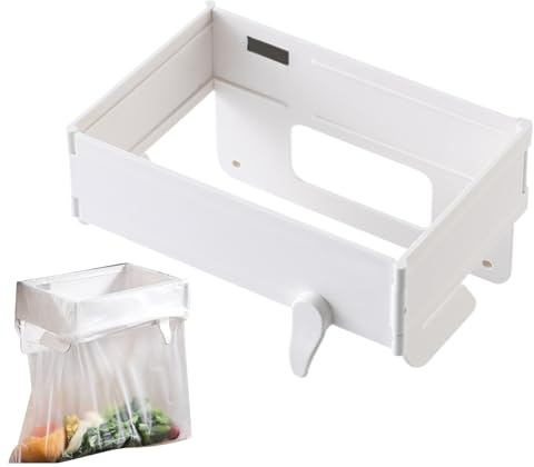 Porta sacco della spazzatura, pieghevole per riporre i rifiuti da 7,28 x 4,92 x 1,97 pollici, con fibbia adesiva, supporto per sacco della spazzatura da campeggio per armadi, armadi, ristoranti