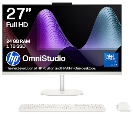 HP OmniStudio OmniStudio 27-cu0000sa 27 1920 x 1080 pixels Intel Core 7 240H 24GB DDR5-SDRAM 1000GB SSD All-in-One PC Windows 11 Home