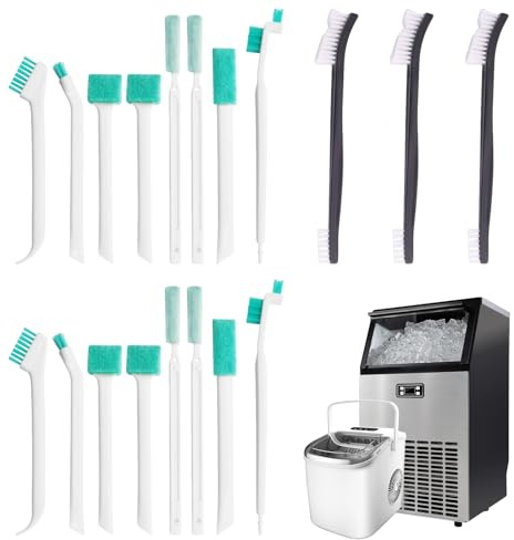 19 Stück Reinigungsbürste Set,Kleine Reinigungsbürste Mit Schwamm,Vielseitig Einsetzbar Fensterrillen Cleaning Brush,Geeignet Für Haushalt,Küche,Bad,Eismaschine Und Beengte Räume