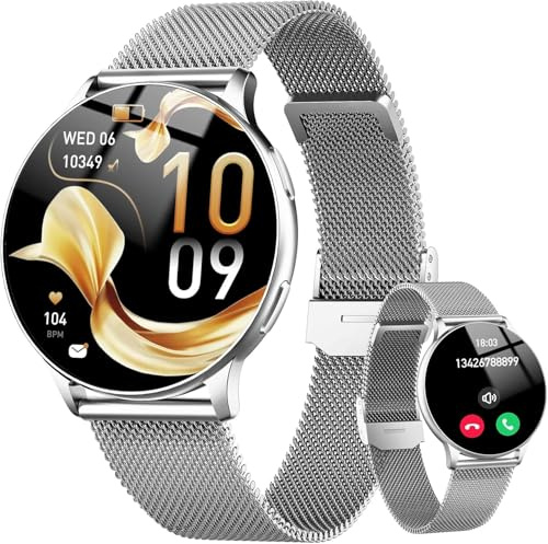 Montre Connectée Femme avec Appel Bluetooth, 1.32 Smartwatch avec Fréquence Cardiaque/SpO2/Sommeil Montre, 120+ Mode Sportifs Montre, IP68 étanche Fitness Podomètre Compatible pour Android iOS