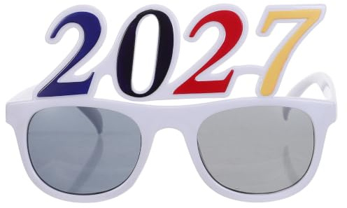 VALICLUD Leichte und Komfortable 2027 Brille aus PC im Kreativen Zahlen Design für Silvester und Fotorequisiten bei Neujahrsfeiern und Abschlussveranstaltungen