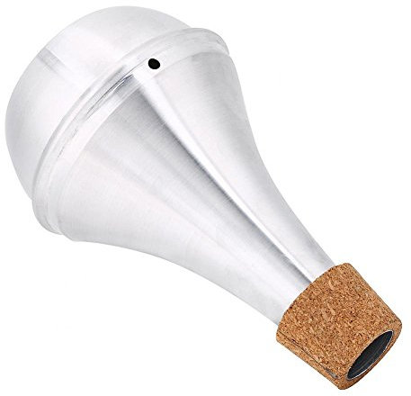 Dilwe Trompete Dämpfer, Trompete Dämpfer gerade gerade Aluminiumlegierung Kork Trompete Dämpfer Praxis Dämpfer Messing Musikinstrument Teil SilberChuizou Musikinstrument Teile
