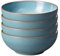 Denby - Azure Haze Blue Cereal Bowls Set of 4 - 820ml Stoneware Ceramic Bowls For Porridge, Soup - Dishwasher Safe, Microwave, Freezer Safe - Blue, White Reactive Gradient Glaze - Chip Resistant