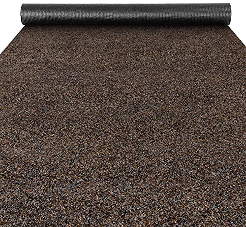 ANRO Fußmatte Schmutzfangmatte Teppich Läufer Sauberlaufmatte rutschfest Indoor Outdoor abwaschbar für Flur Eingang Poet Meterware Braun 200 x 100 cm (Rechteckig)
