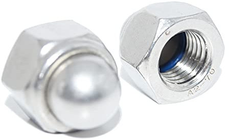 Hutmuttern M5 10 Stück Sechskant-Hutmuttern selbstsichernd DIN 986 A2 Edelstahl