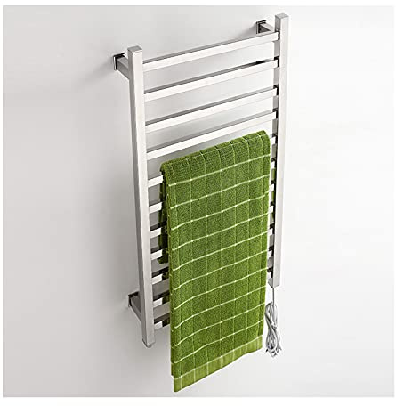 Electric Towel Warmer, 304 Stainless Steel Tower Warmer with 13 Heated Bars Wall Mounted Clothes Airer Dryer for Bathroom (Hardwired)