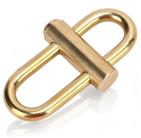 Messing Schlüsselanhänger, 5,8cm/2,3 Zoll ovaler Schiebeverschluss Schnappverschluss Schlüsselring Verschluss Schnalle Karabiner Schlüsselhalter Quick Link Locking Karabiner Auto Schlüsselbund
