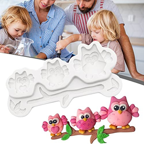 Silikon-Backschablone, Süßigkeitenformen zum Backen, 3D-Cartoon-Eulen, Vögel, weiche Form, hitzebeständig, Silikon-Backform, hitzebeständig, Gießform, niedliches 3D-Design, DIY-Kits, Zubehör