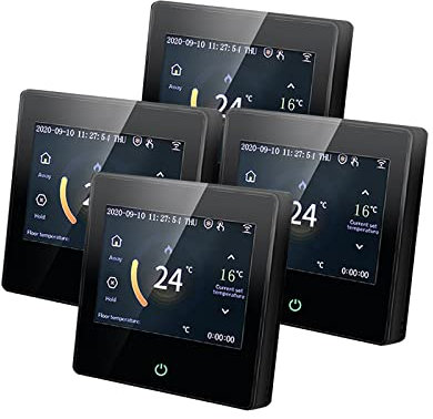 Qiumi Farbbildschirm Display Smart WiFi Thermostat für Fußbodenheizung elektrisch, funktioniert mit Alexa Google Home 16A 95~240V AC