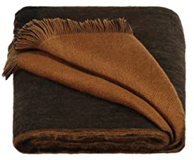 Alpaca Loca 410 Double Scarf Black Schal, Schwarz/Camel, One Size