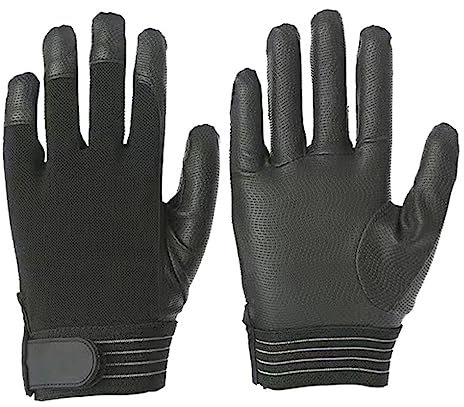 Ailan Spezielle Arbeitshandschuhe, elektrisch isolierender Schutzhandschuh, Gummi Sicherheitshandschuh, atmungsaktive Handschuhe, die Motorrad fahren, Schwarz, L