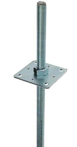 MiG-met - Pfostenträger höhenverstellbar - 110x500mm - Stelzlager höhenverstellbar - Winkel metall - Profil edelstahl - Stark und langlebig - Erdanker - Bodenhülse