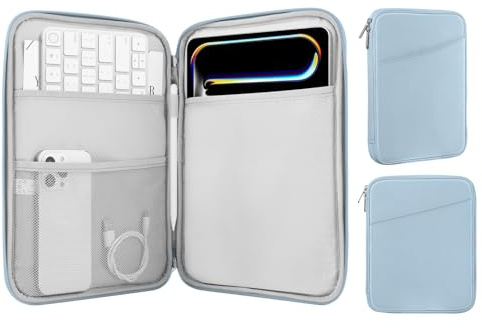 MoKo Tablet Tasche, Tablet Sleeve Tasche für 13 Zoll iPad Air M4 2026, MacBook Neo (A18 Pro), 13 Zoll iPad Air M2 2024, Galaxy Tab S9+/S8+ 12,4, Portfolio Tablet Tasche, trübes Blau