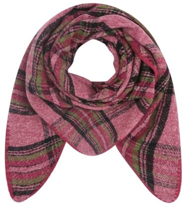 FASHION YOU WANT Damen XXL Strick Dreieck Schal mit LANDHAUS Strickmuster in Unifarben, Schal, Leichtes Tuch (fuchsia)