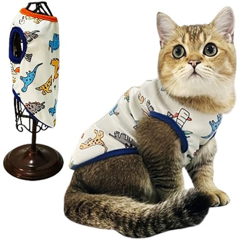 Dog Clothes Puppy Cute Dinosaur Shirt Pet Cotton Shirt Dog Vest Cat Clothes Dogs Boy Girl T Shirts for Small Dog Cat Teacup Chihuahua Yorkie (Dino Vest, X-Small)