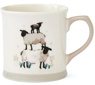 Cooksmart Highland Sheep Tankard Ceramic Coffee Mug for Hot Drinks | British Designed, Ceramic Material, Large Mug, Comfortable Handle, Tea And Coffee Cup, Home Office Use, Everyday Dining