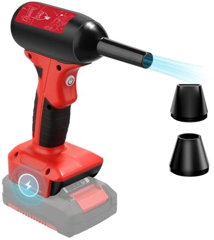 TPDL Druckluftspray Staubgebläse für Einhell 18V Akku, 4-Gang 130000RPM Elektrische Luftdruckspray Compressed Air Duster Kompatibel mit Einhell PXC für Reinigung Sofa, Camping, Laptop, Auto